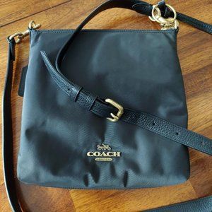 Coach Nylon Cargo Crossbody Black-Floral Lining